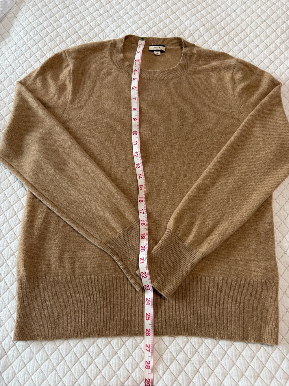 J.Crew 100% Cashmere Crewneck Sweater – Women’s Large – Camel Tan - Picture 8 of 10